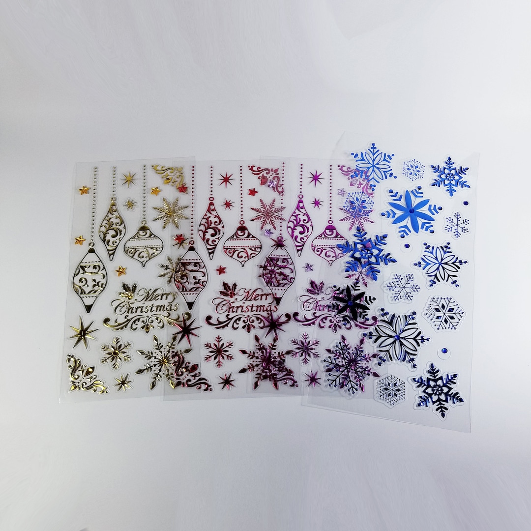Festive Rectangular Note Sticker Vintage Foil Festive Sticker Sheet-christmas Clear Stickers-rhinestone ...