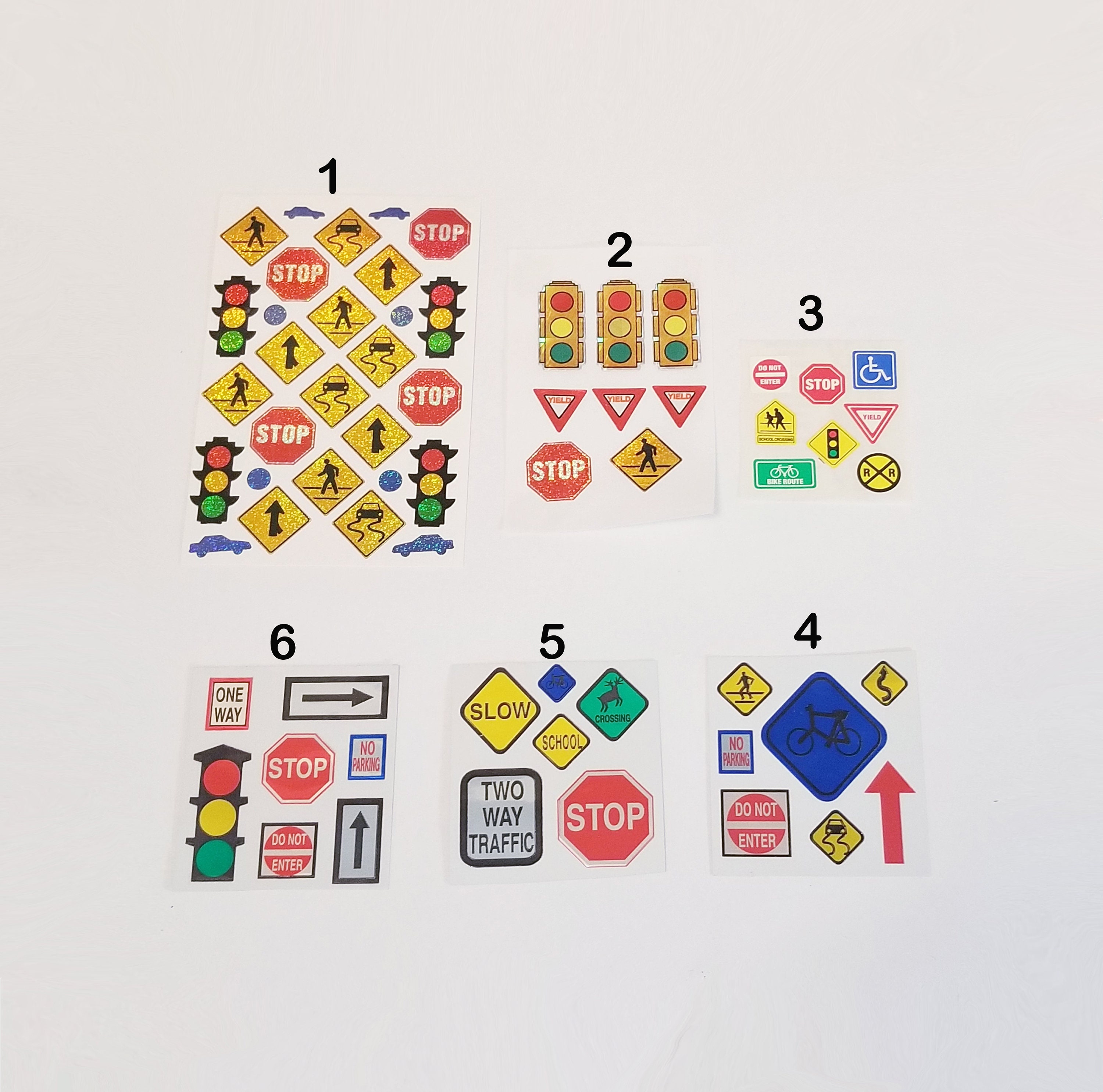 Vintage Traffic Signs, Road Signs, Street Lights, Bike Lane, School Sign, Stop Sign Stickers-Sandylion Stickers-Scrapbooking-Cardmaking