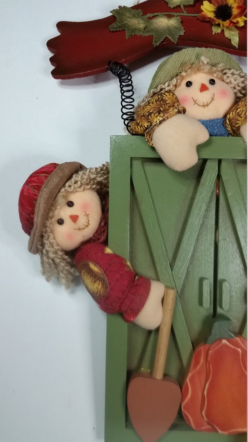 Rag Dolls Garden Gate Decoration-Door Decoration-Door Hanger-Wall Decoration-Fall Decoration-Autumn Decoration-Home Decoration