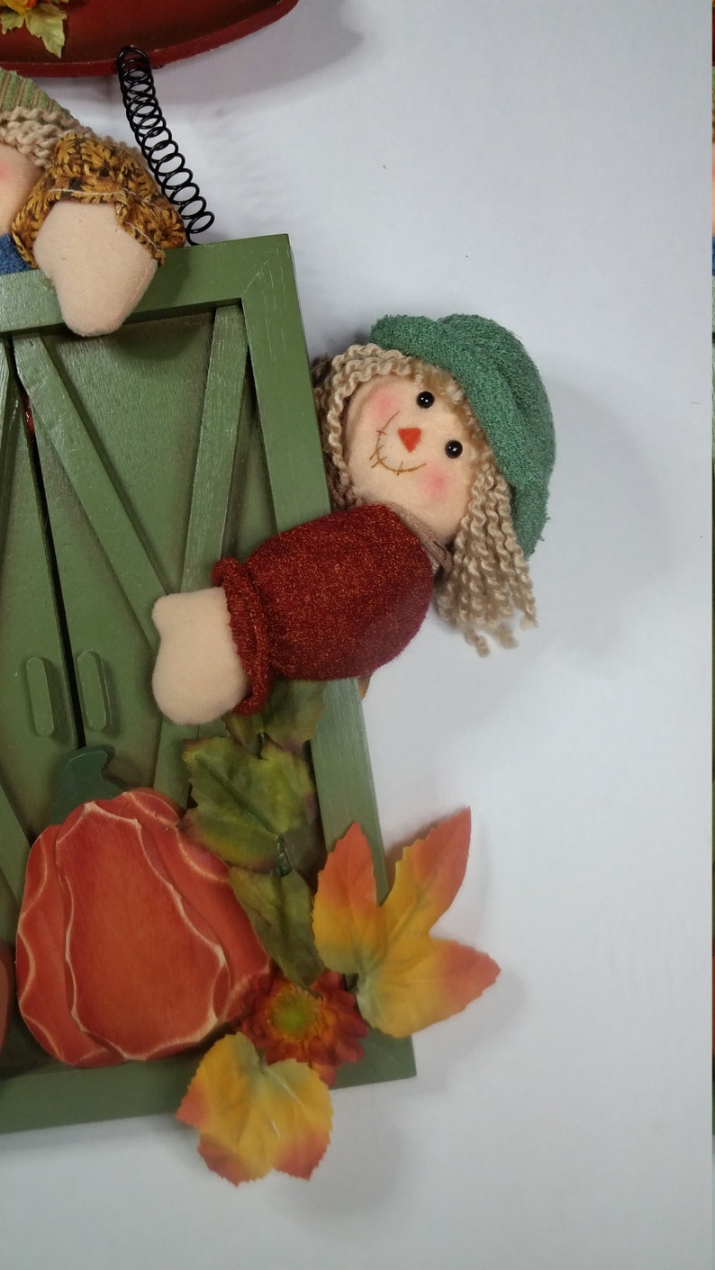 Rag Dolls Garden Gate Decoration-Door Decoration-Door Hanger-Wall Decoration-Fall Decoration-Autumn Decoration-Home Decoration