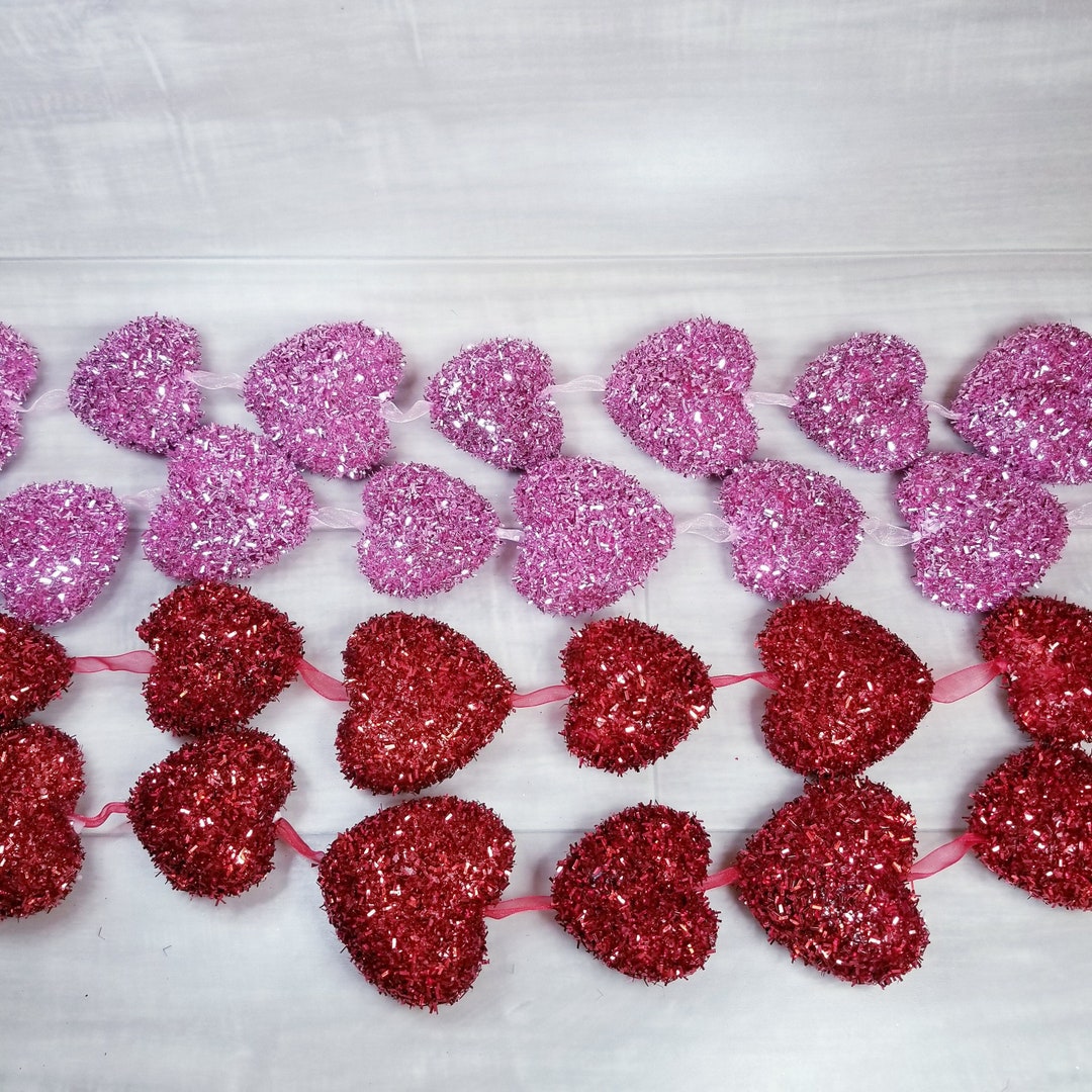 Vintage Tinsel Heart Garlandvalentine's Day Etsy