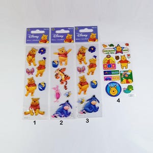 Vintage Disney Winnie l'ourson 2 autocollants-autocollants tigrou-autocollants porcelet-autocollants Bourriquet-autocollants sandylion-fabrication cartes