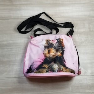 Vintage Yorkshire Terrier Purse With Adjustable Strap-Shoulder Bag With Dog Picture On It-Crossbody Purse With Dog Picture On It-Gifts
