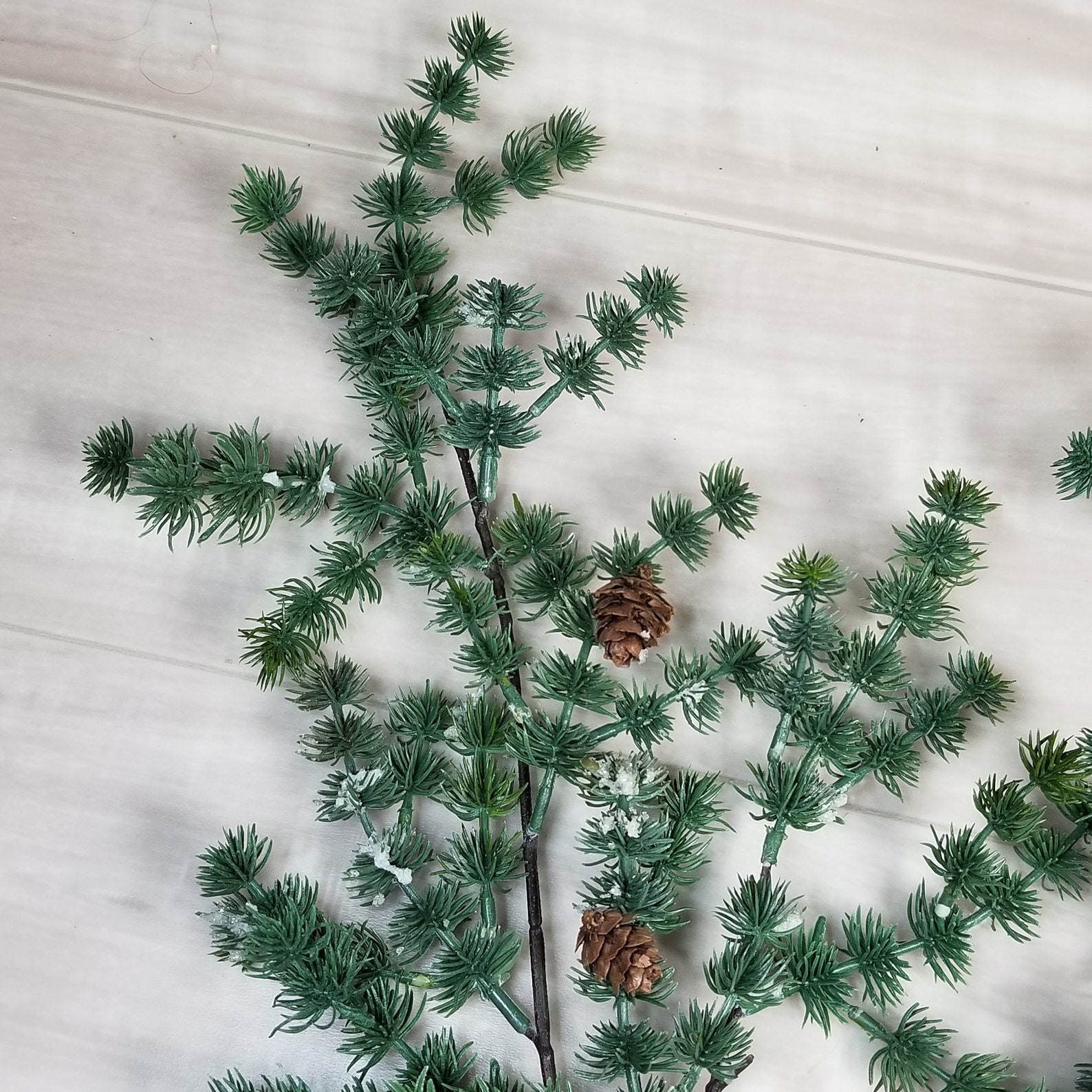 2 Artificial Atlas Cedar Branches With Mini Etsy