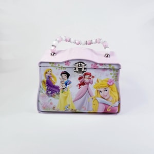 vintage Porte-monnaie en métal Princesses Disney - Porte-monnaie en métal Disney - Sac à main en métal pour filles - Boîte de rangement en métal pour princesse - Cadeaux