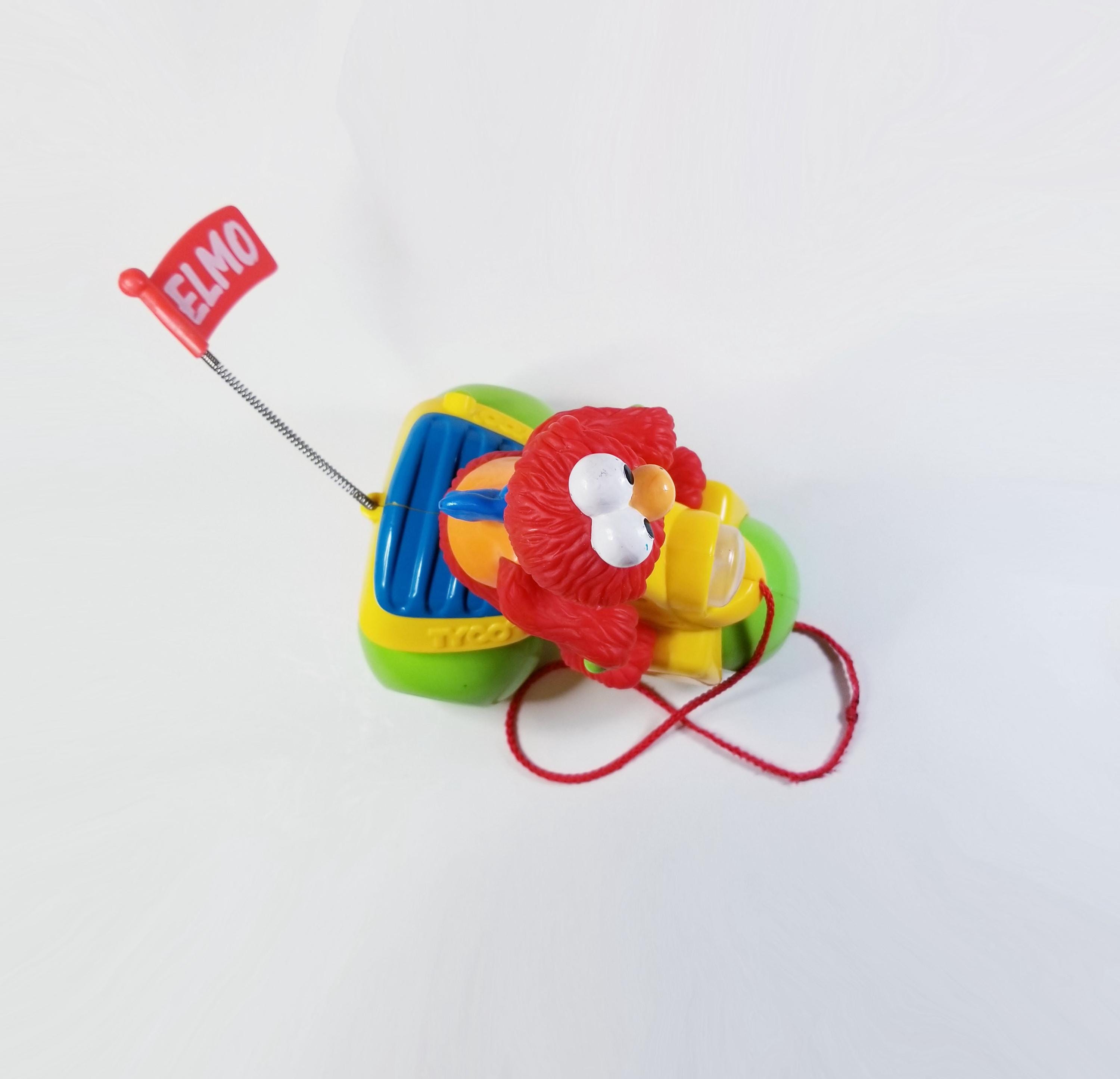 Vintage Sesame Street Elmo Pull Toy-tyco Light up Elmo 3 Wheeler