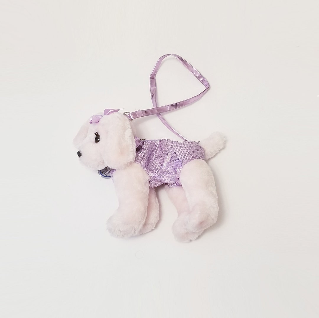 Vintage Plush Sequin Dog Purseplush Dog Purse Bagsequin Plush Dog