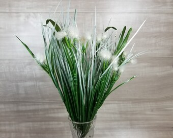 Artificial White Floss Flower Stem-Artificial Ageratum Stem-Faux Flowers-Artificial Flowers-Floral Arrangement Stem-DIY Crafts