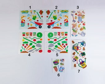 Vintage gardening stickers-vegetable garden-flower garden-gardening tools stickers-scrapbooking stickers-journal stickers