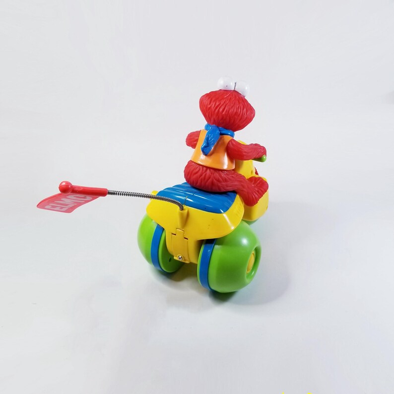 Vintage Sesame Street Elmo Pull Toy-tyco Light up Elmo 3 Wheeler Pull ...