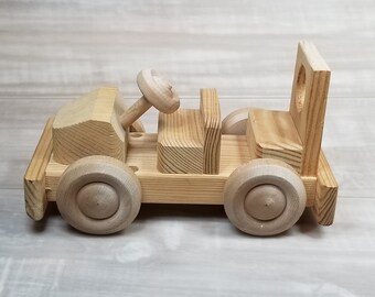 Vintage Small Wooden Car Toy-Simple Push Toy Car-Natural Wooden Toy Car-Gifts