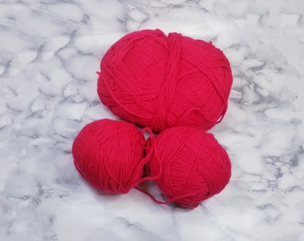 Red worsted yarn-destash yarn-knitting yarn-crochet yarn-crafting supplies