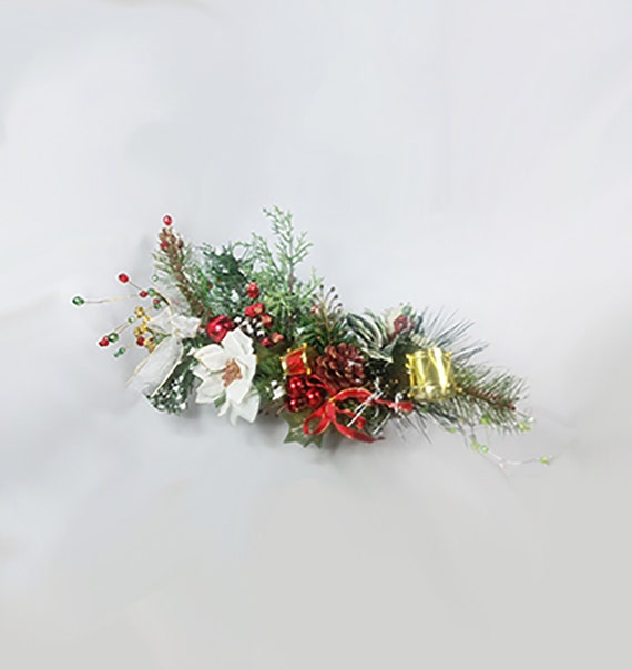 White Poinsettia In Brown Container Christmas Table Etsy