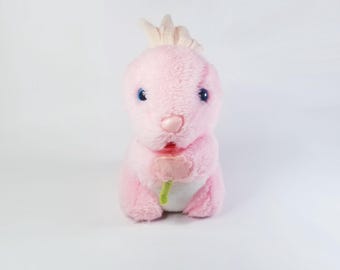 Vintage Pink Bunny Plush Toy-Easter Bunny Stuffed Toy-Gift for Girl-Gift for Boy-Gift for Baby-Gift