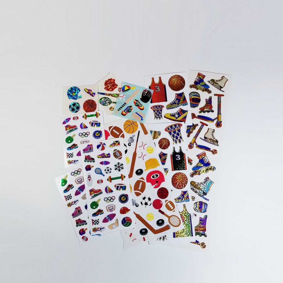 Vintage Various Sports Scrapbook Stickers-basketball, Football ...