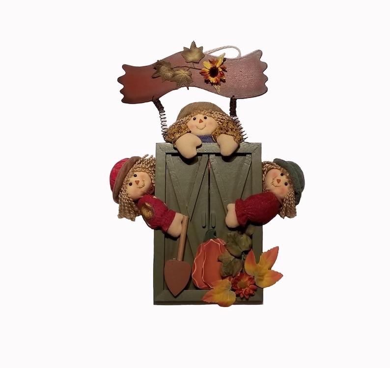 Rag Dolls Garden Gate Decoration-Door Decoration-Door Hanger-Wall Decoration-Fall Decoration-Autumn Decoration-Home Decoration