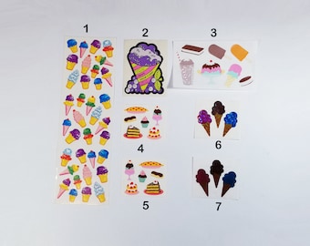 Vintage Ice Cream Stickers-Ice Cream Cones, Popsicle, Sundae, Dessert, Pie, Cake Stickers-Sandylion Stickers-Scrapbooking-Cardmaking