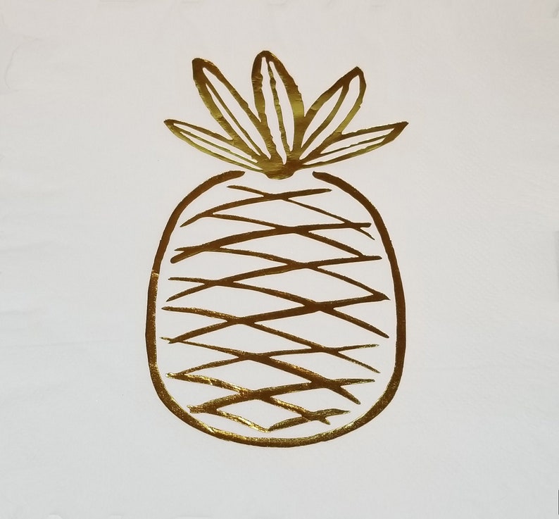 10 Pineapple Foil Napkins-Summer Birthday Party-Tropical Party-Picnic BBQ Napkins-Fruit Napkins-Tropical Decoration-Party Supplies