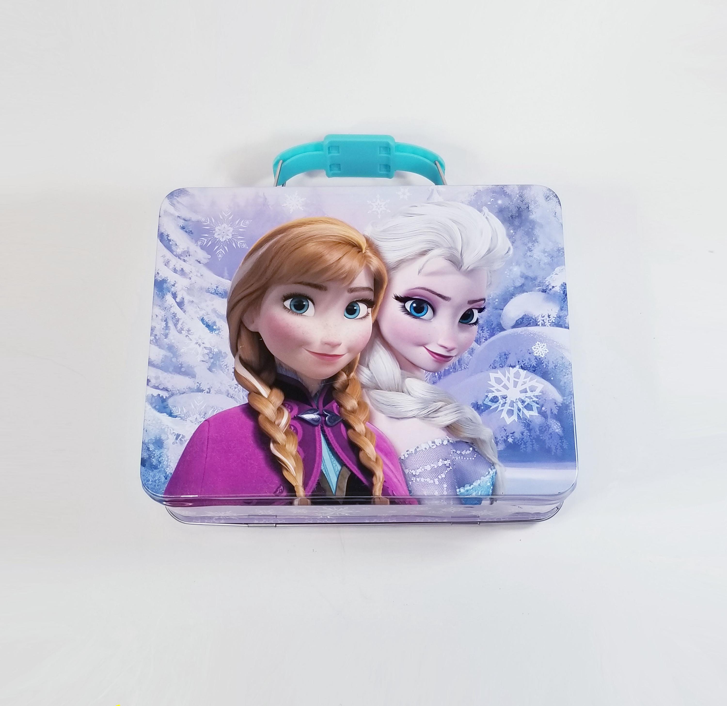 Vintage Frozen Elsa and Anna Metal Lunch Box-embossed on One Side