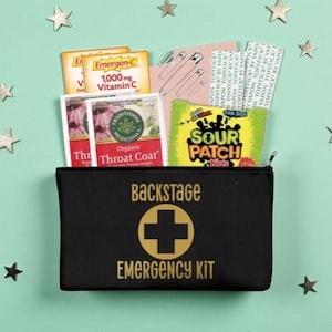 Backstage Actor emergency kit zippered canvas bag actors | Opening Night Gifts | Theatre Play Cast Gifts | Dance Singing Musical