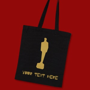 Retro Movie Awards Night Personalized Custom Party Mini Tote bag, Metallic Gold Party Gift Bag, Goodie Treat, Best selling Party Favor