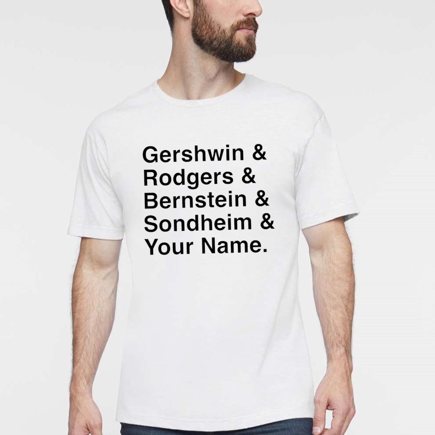 Personalized Broadway Musical Theatre Composer T-shirt | Adult | Unisex Graphic T-shirt | Musical Theatre Shirt