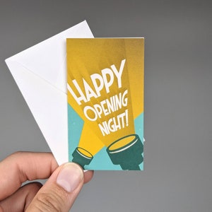 Cartão de destaque de estreia de mini noite de abertura feliz de 3,5"