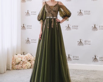 green formal gown
