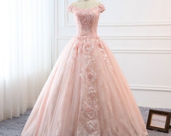 old rose ball gown