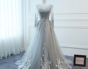 long sleeve banquet dresses