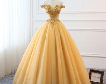 gold ballroom gown