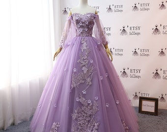 light purple ball gown