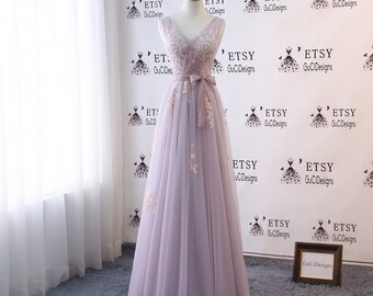 lilac and white wedding dress