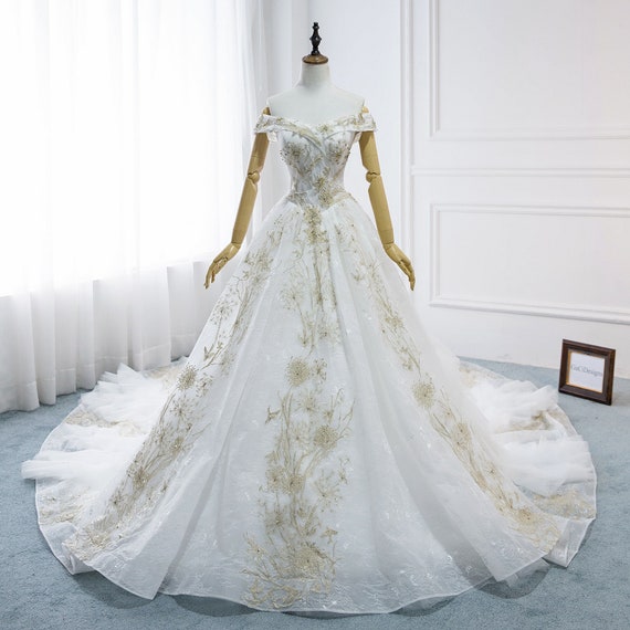 etsy floral wedding dress