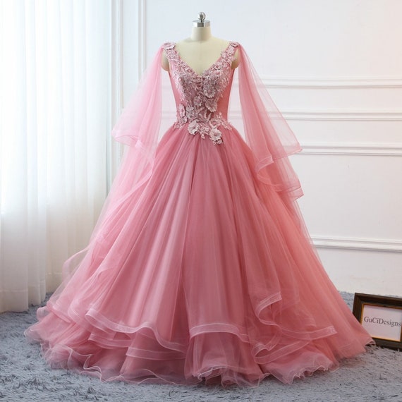 blush pink ball gown