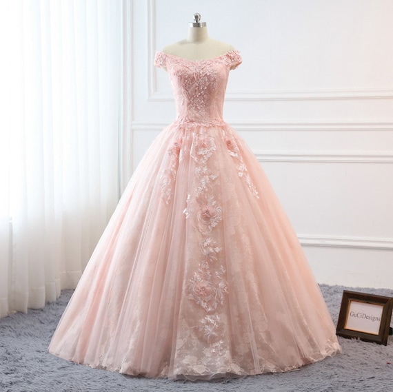 light pink ball gown