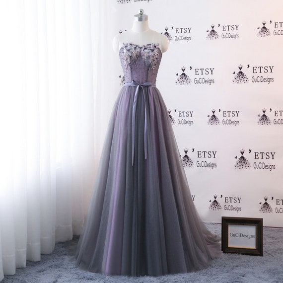 purple gray dress