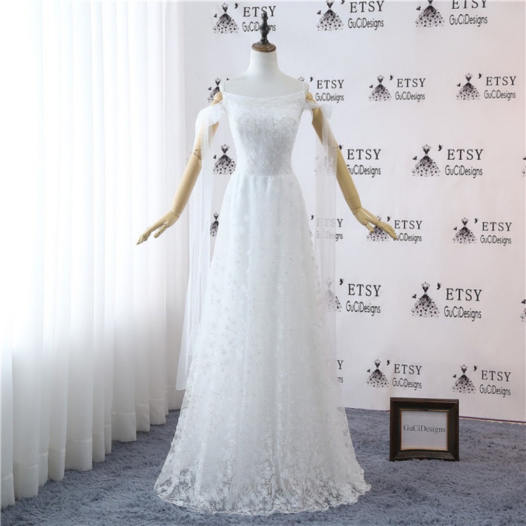 simple lace wedding dress no train