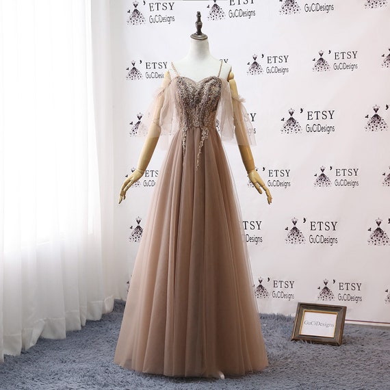 dark champagne wedding dress