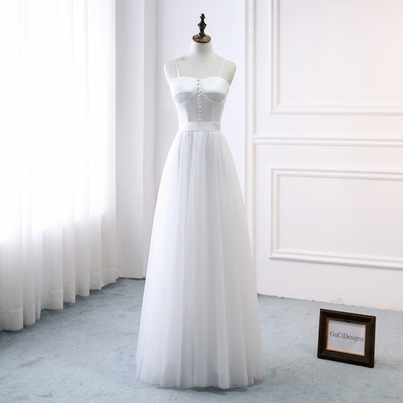 simple wedding dresses not white