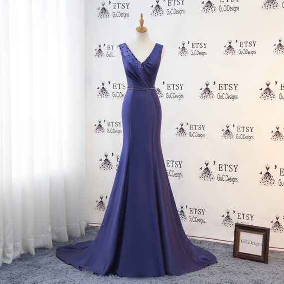 purple reception dress