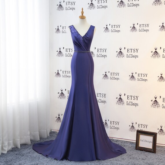 purple reception dress