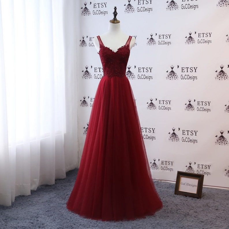 etsy burgundy dress