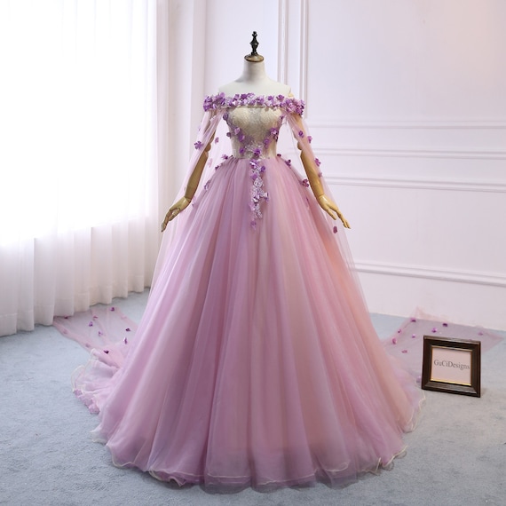 purple prom gown