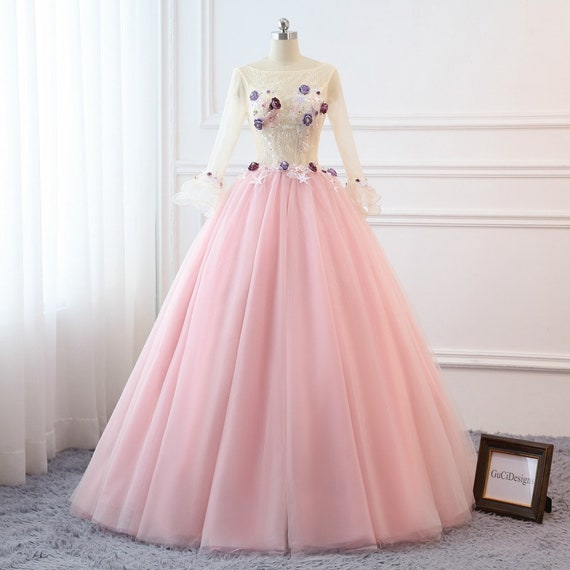 light pink ball gowns