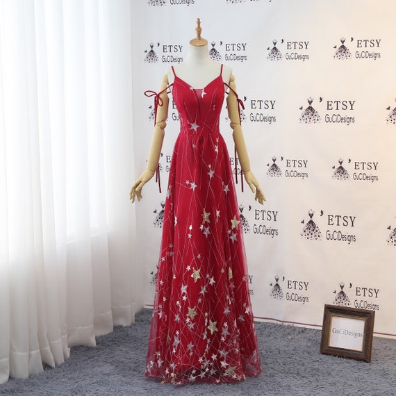 evening gown with stars