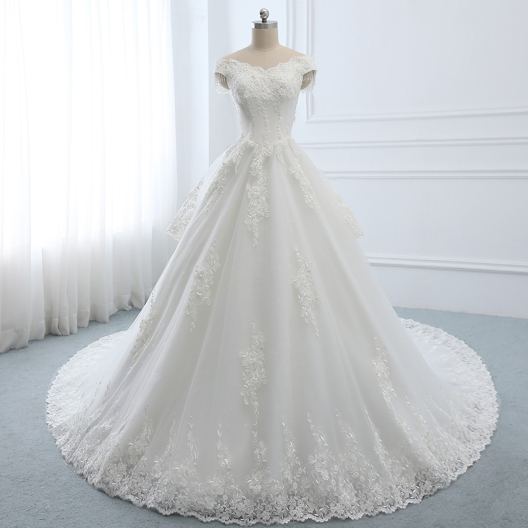 2019 Aline Princess Wedding Dress Unique White Lace Applique | Etsy