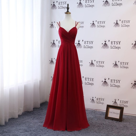 etsy burgundy bridesmaid dress