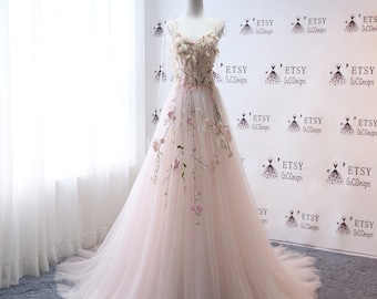 wedding dresses baby pink