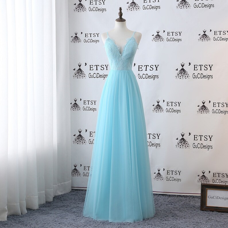 Romantic Light Blue Wedding Reception Dressbelle Bridesmaid Etsy